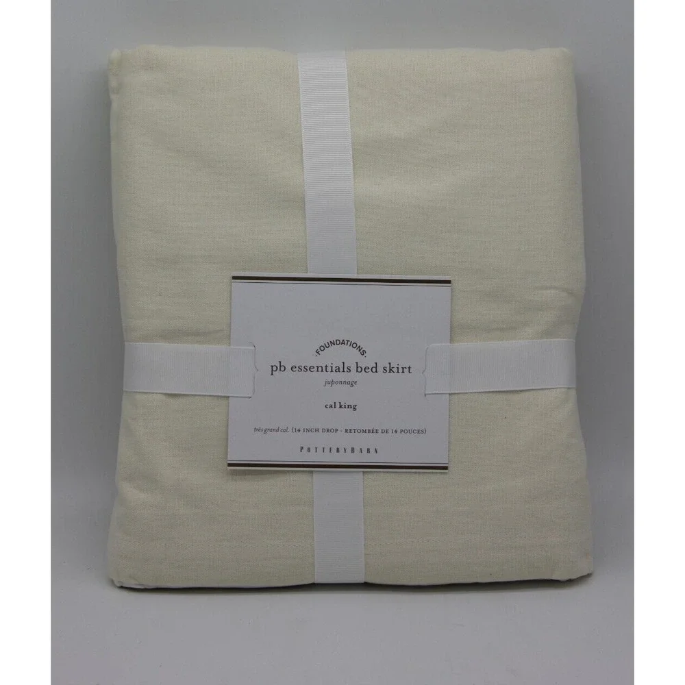 Pottery Barn Essentials Linen Cotton Bed Skirt Cal King 14